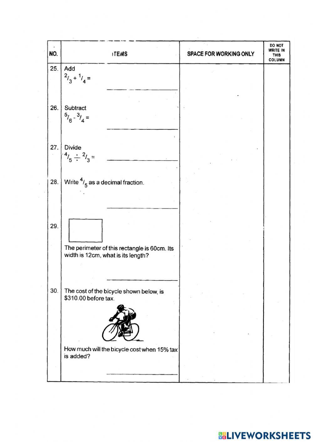 Mathematics Review 11