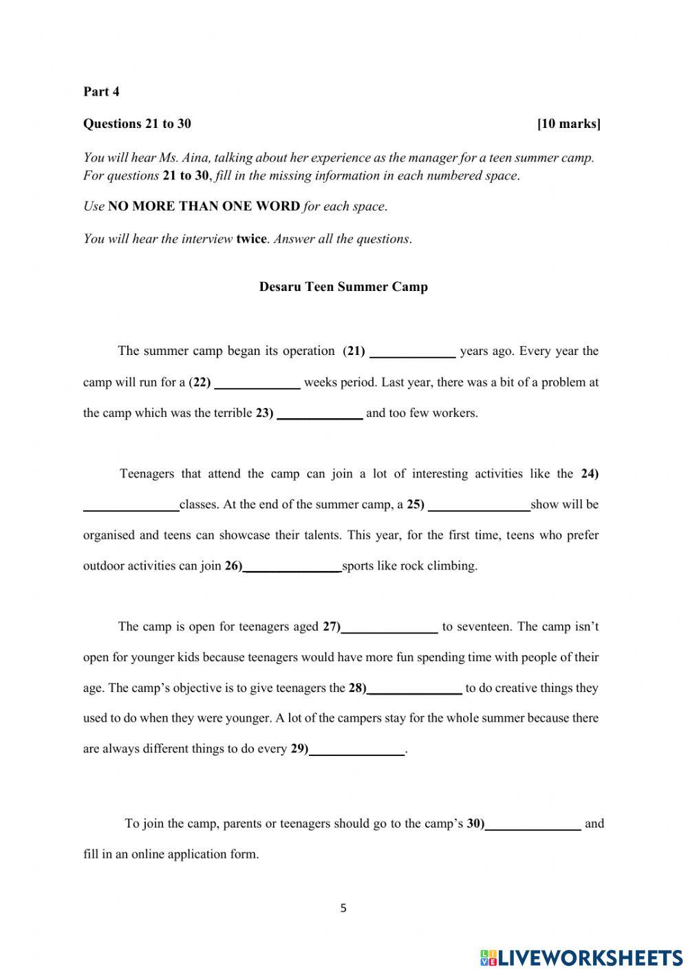 BP SPM TRIAL 2021: LISTENING