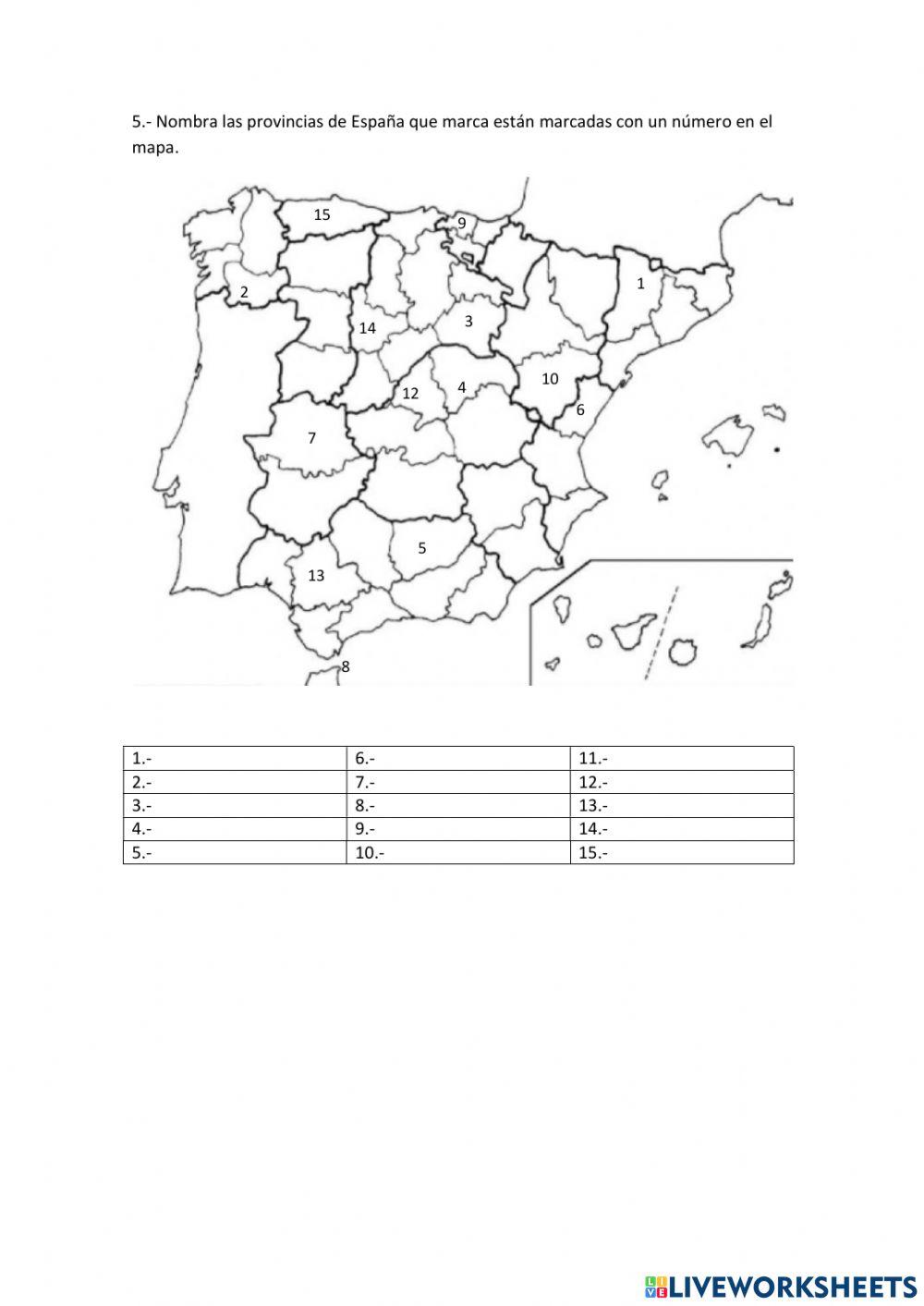 Examen mapas de España