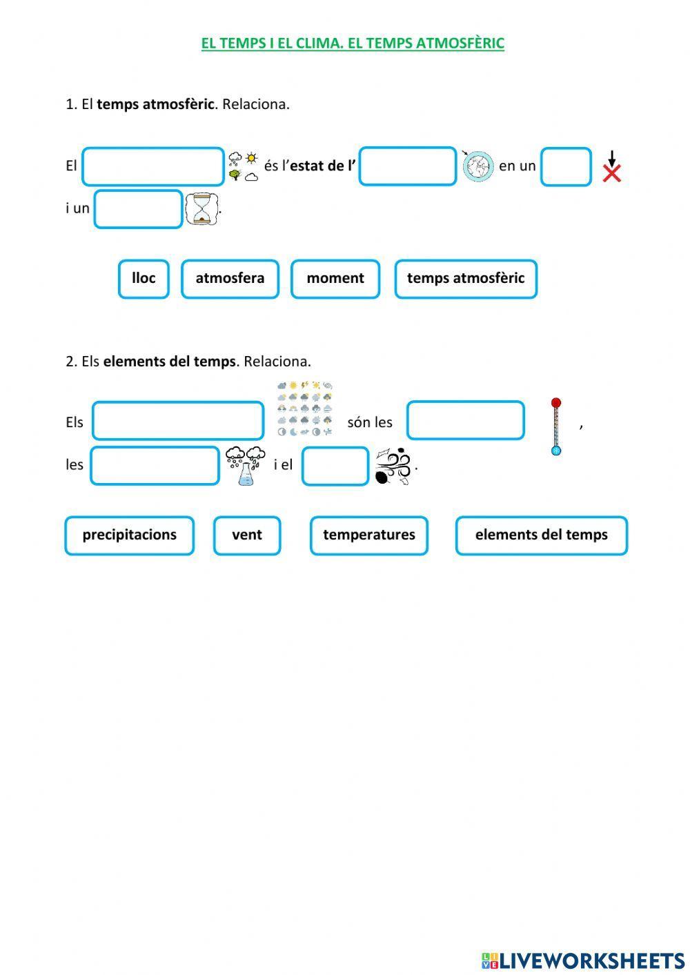 El temps i el clima. El temps atmosfèric 1