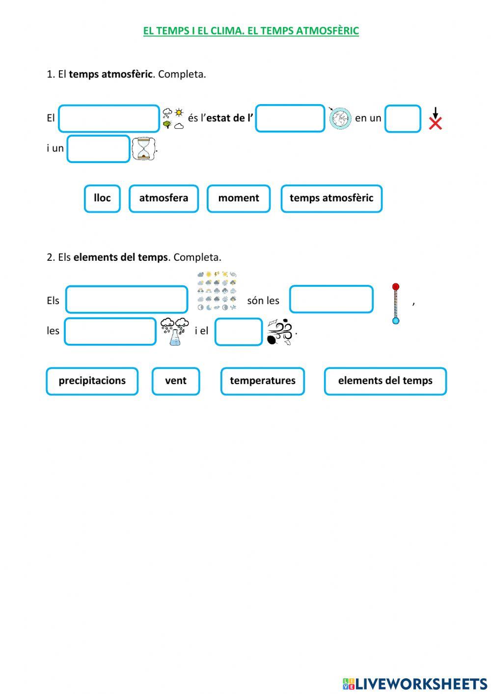 El temps i el clima. El temps atmosfèric 2