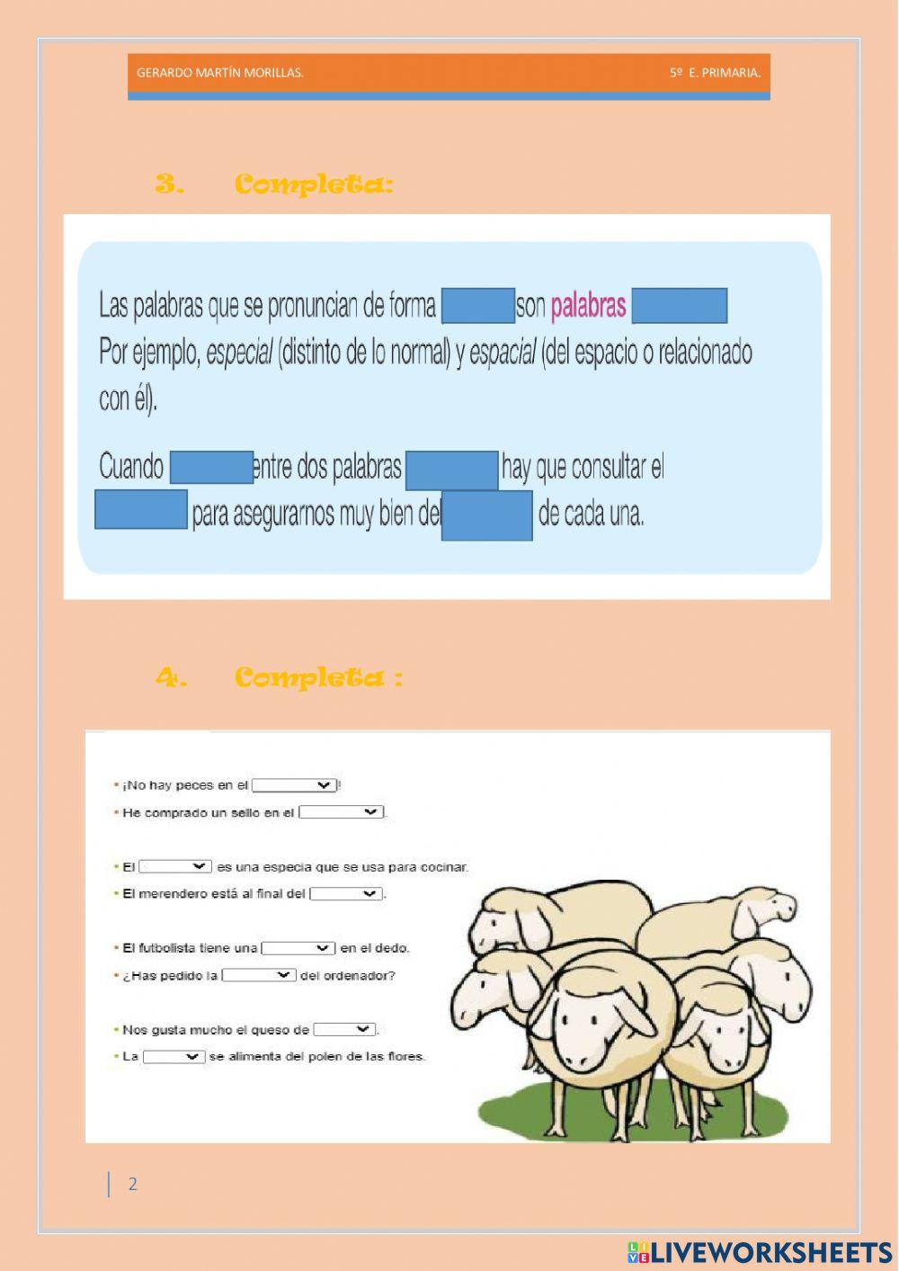 Taller de vocabulario. Ficha 4.