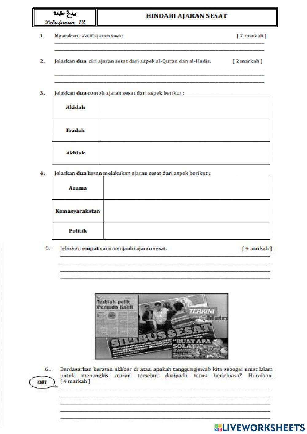 PELAJARAN 12 HINDARI AJARAN SESAT