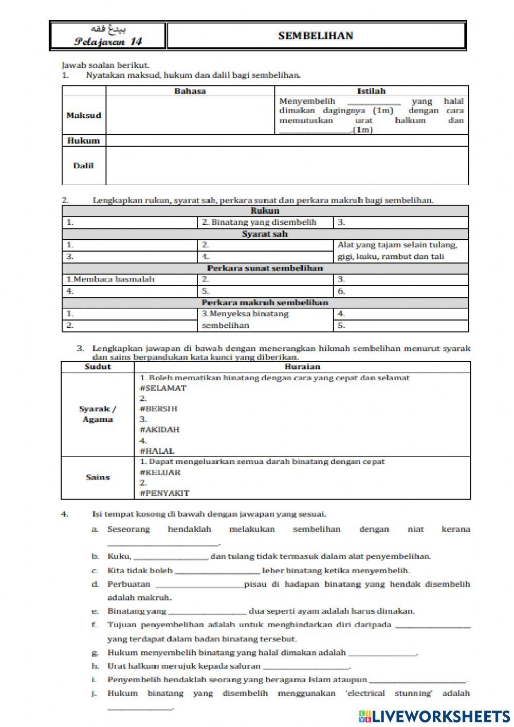 PELAJARAN 14 SEMBELIHAN