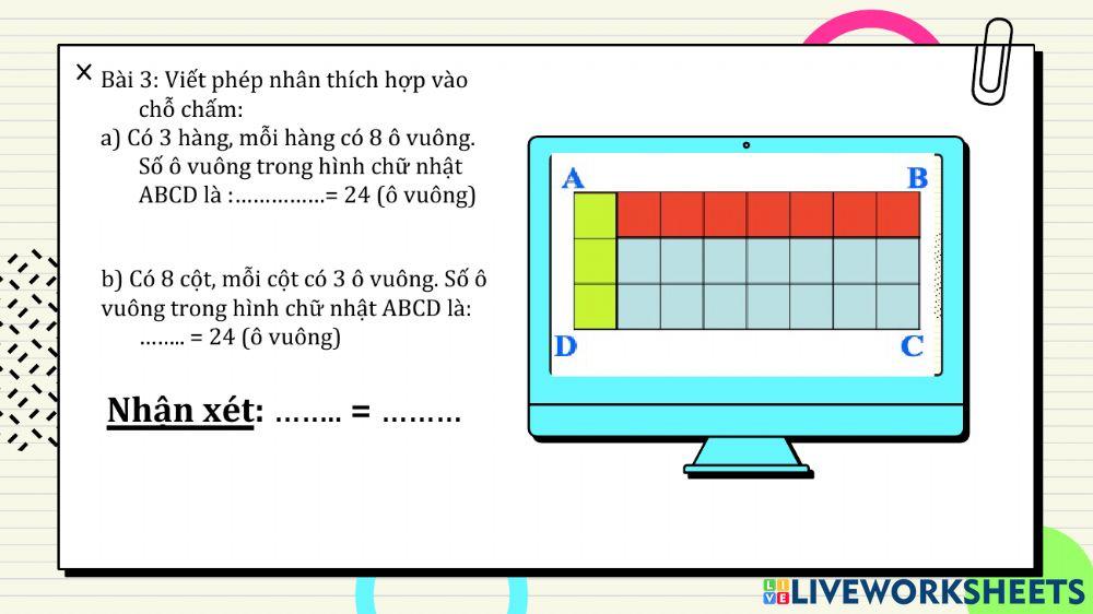 Bảng nhân 8 luyện tập