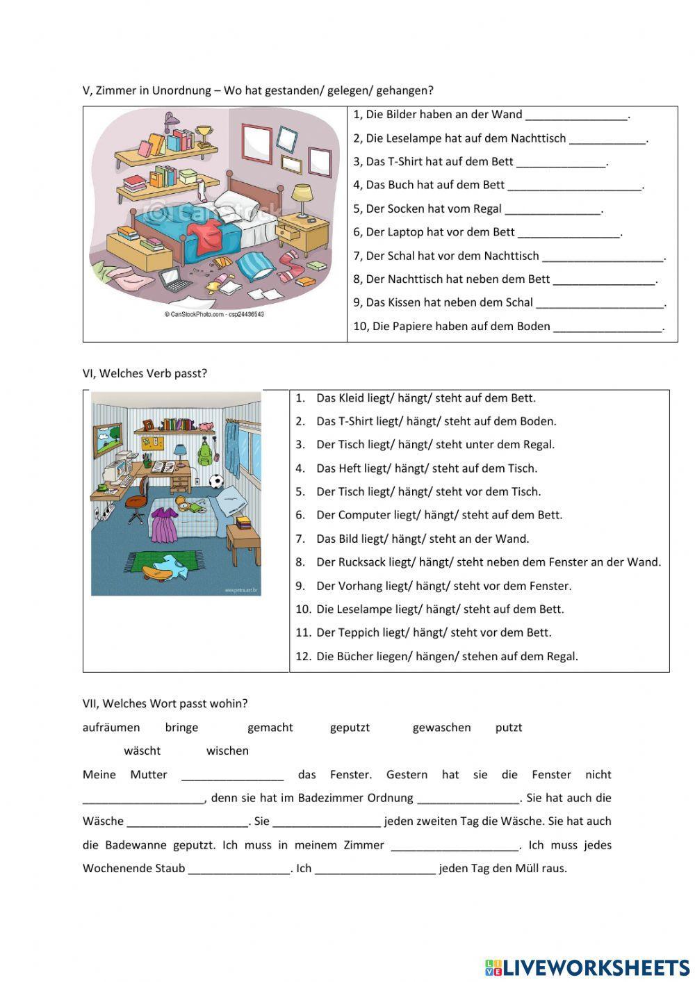 Wiederholung- Zimmerbeschreibung