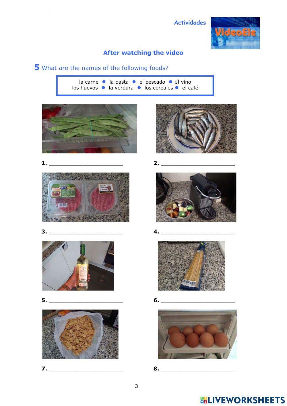 Nombres de alimentos