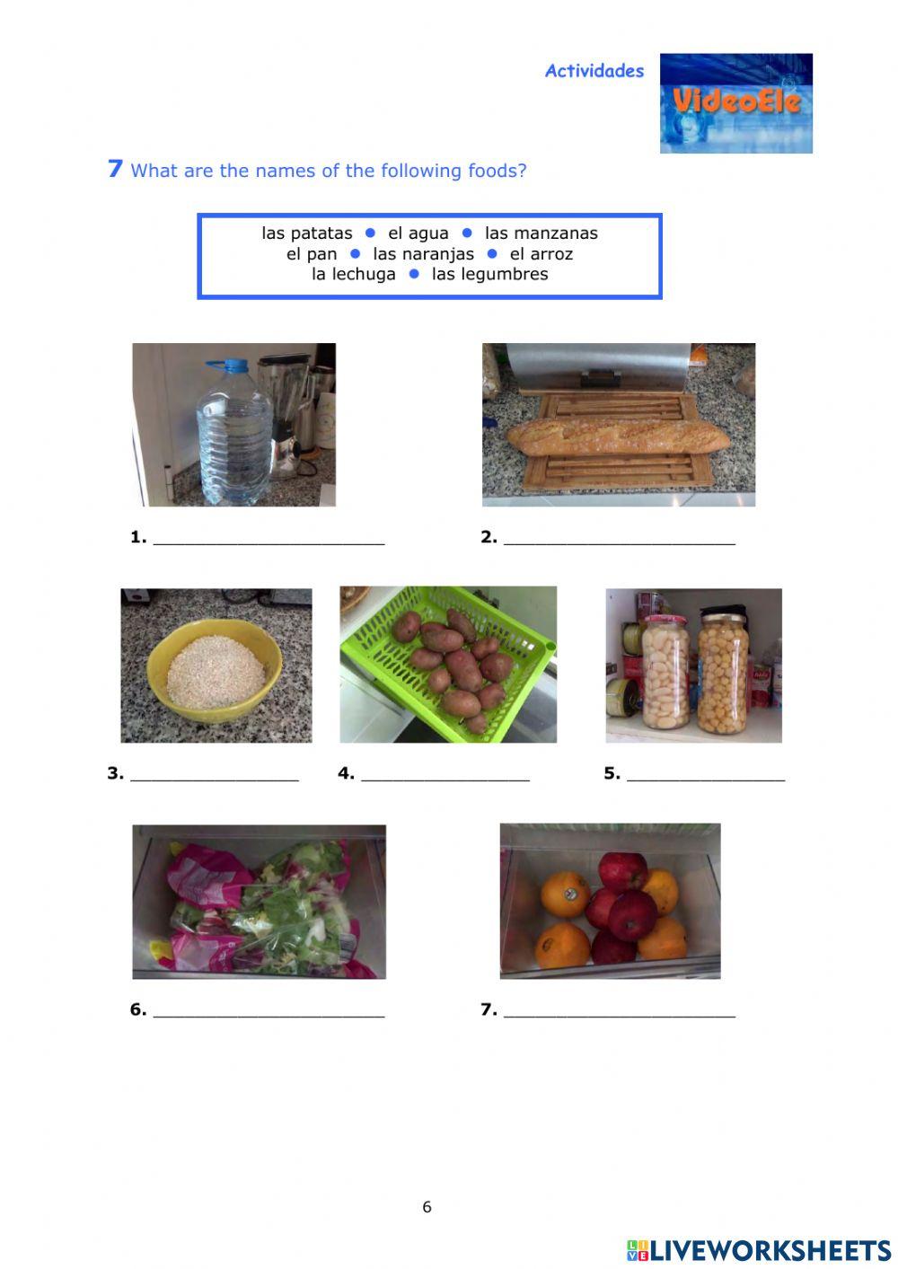Nombres de alimentos