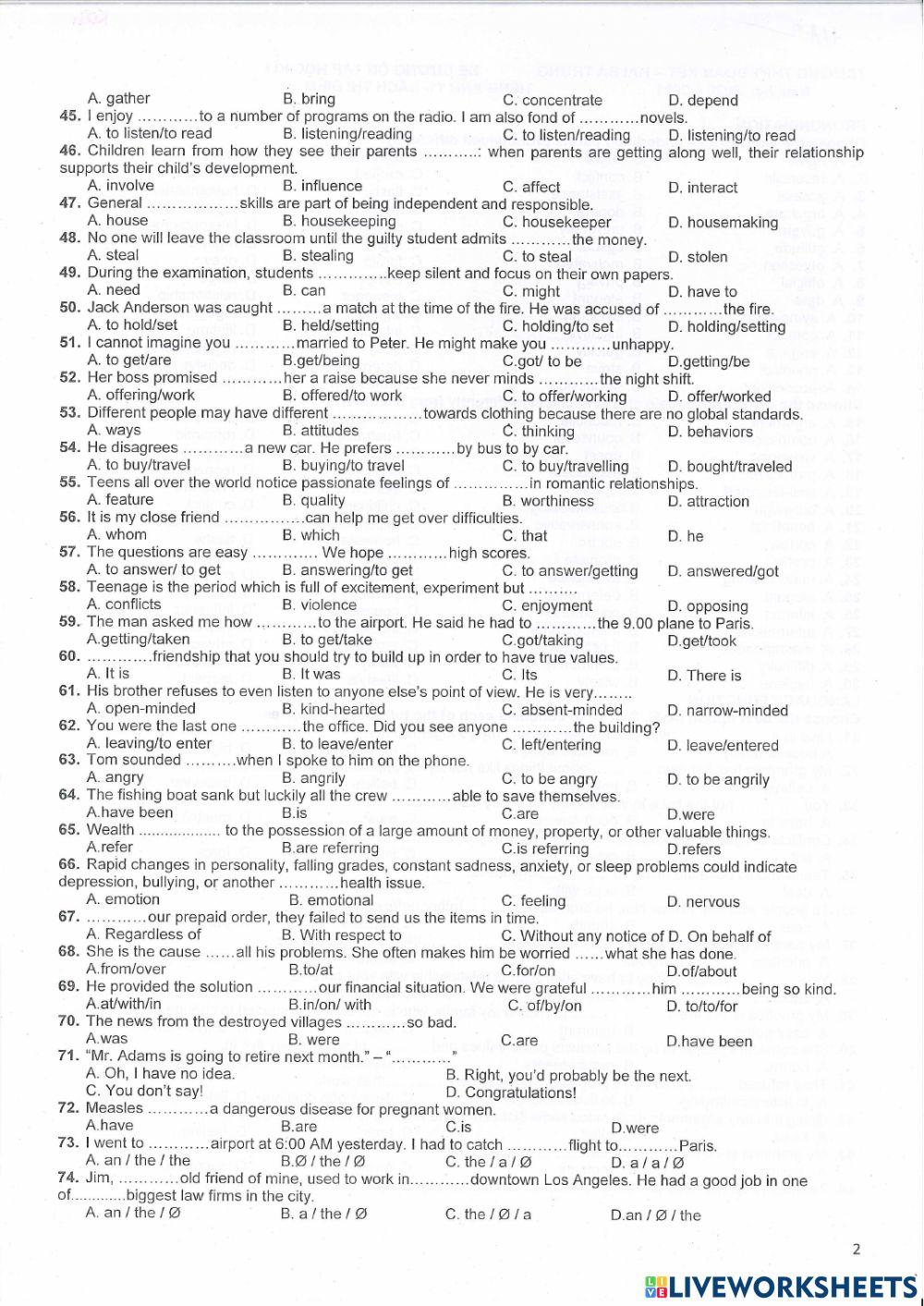 Y11 Review for final term 1 - HBT