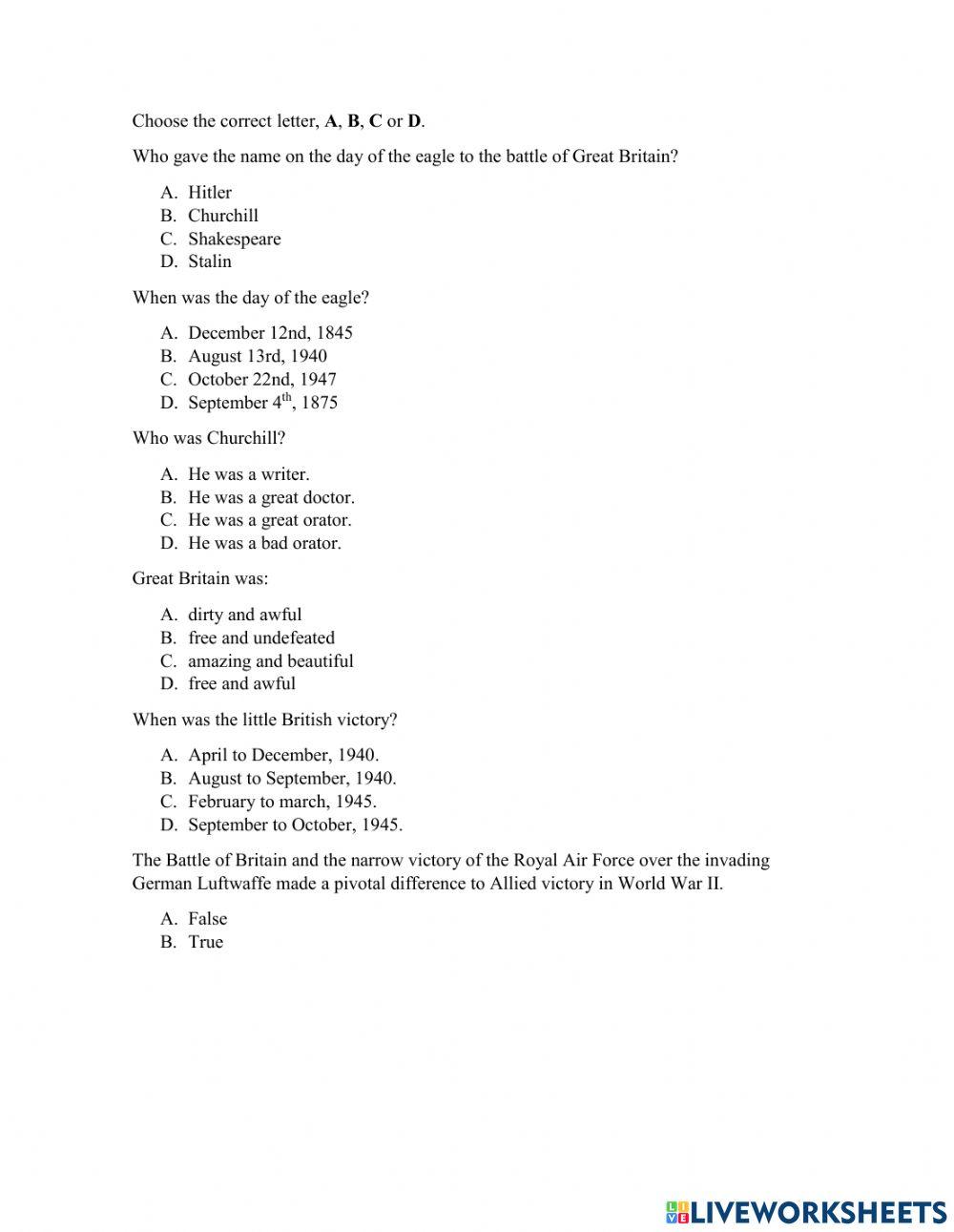 The battle of britain