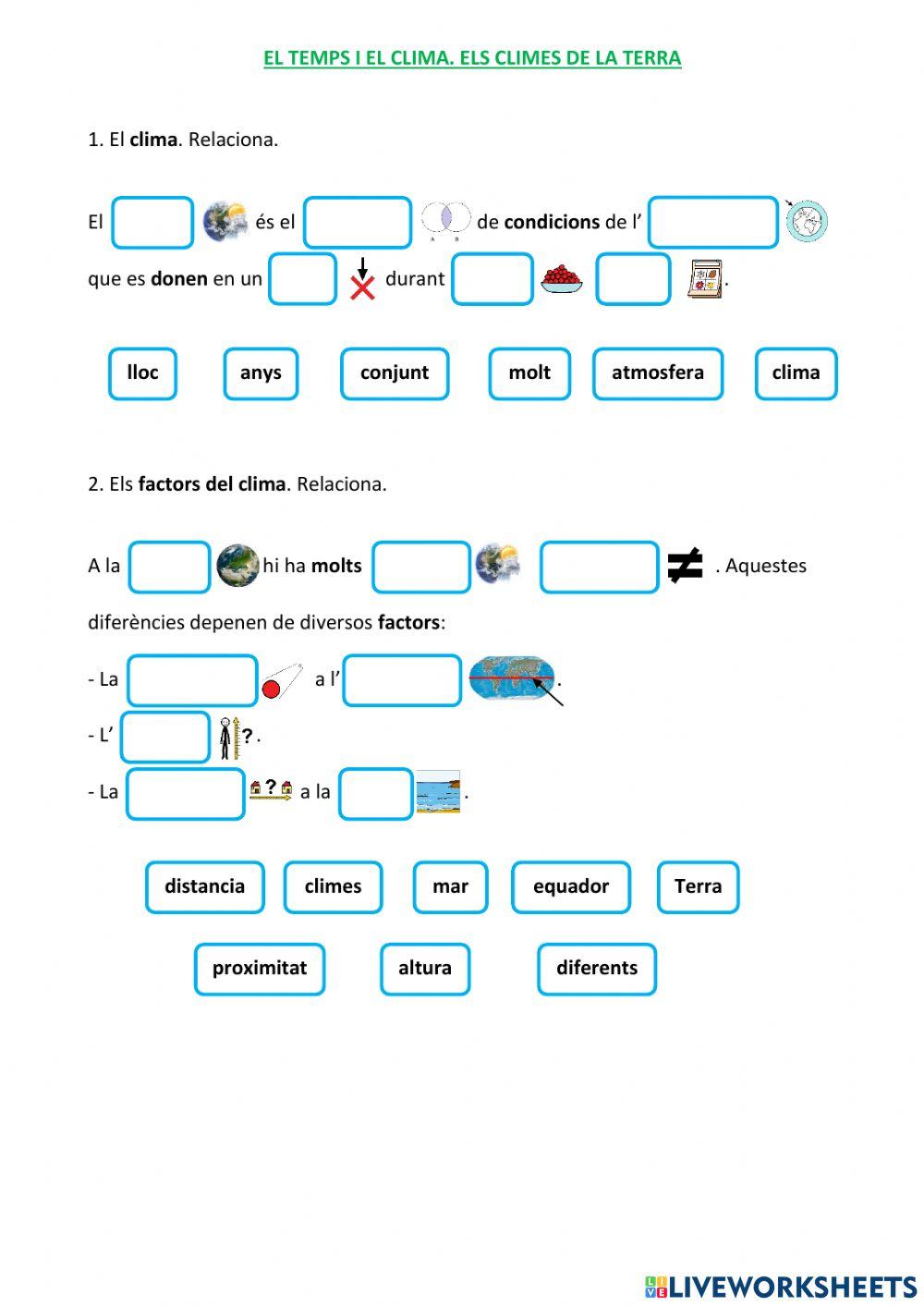 El temps i el clima. Els climes de la Terra 1