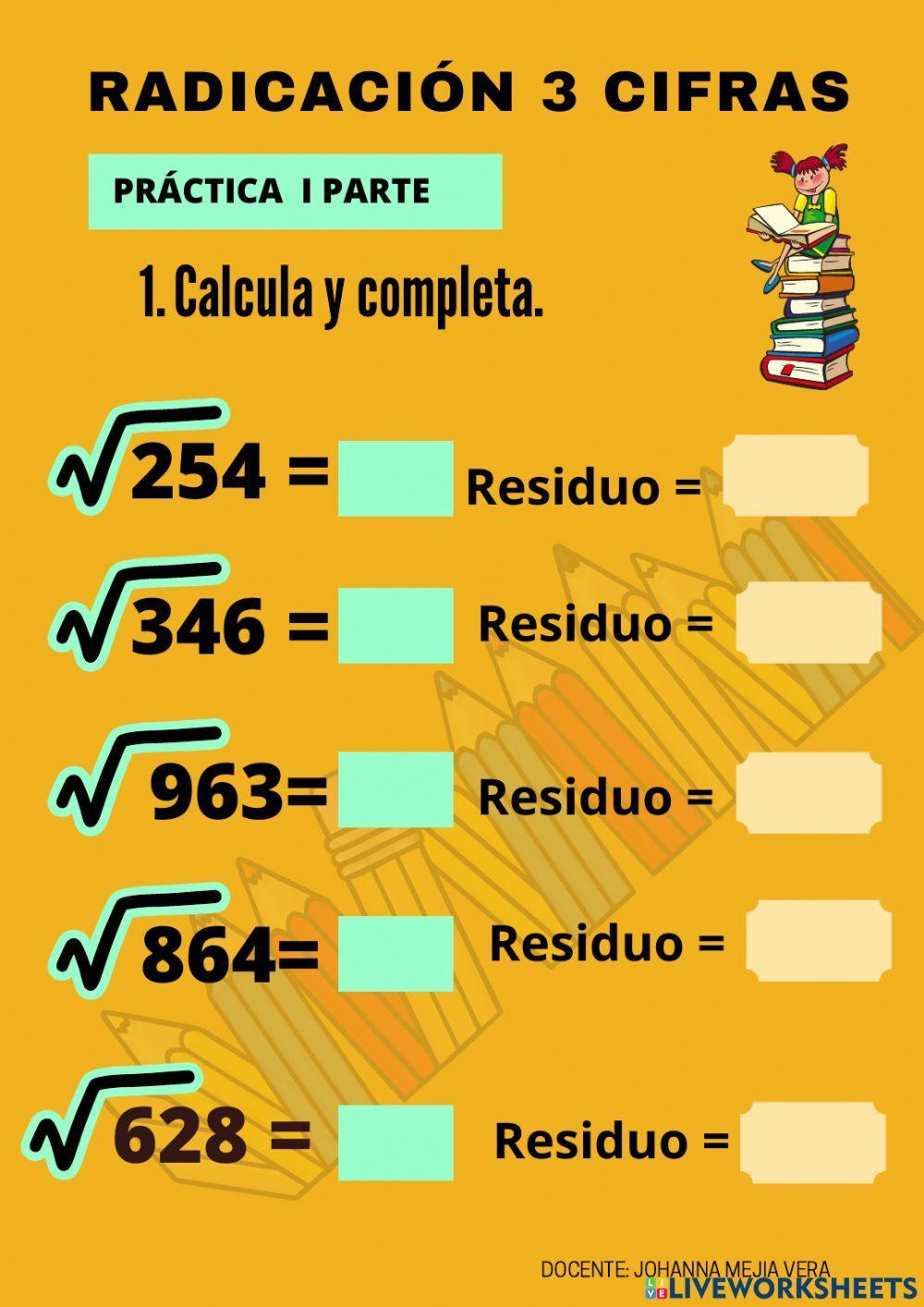 Radicación 3 cifras