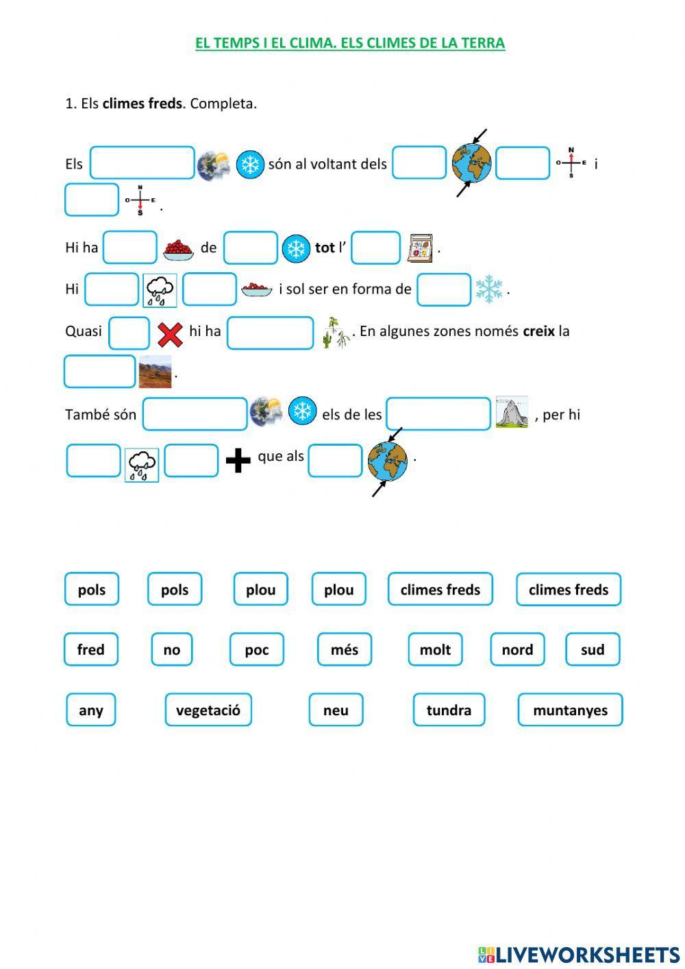 El temps i el clima. Els climes de la Terra 10