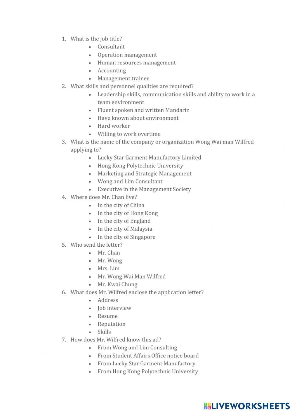 Job Application Letter