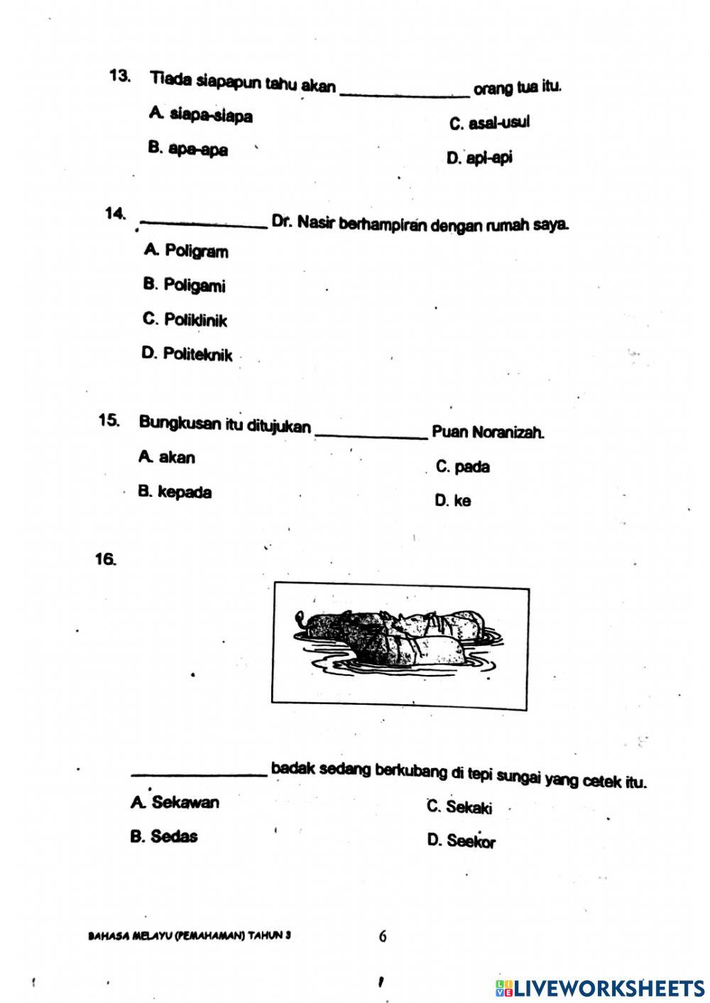 Latihan pengayaan pbd akhir tahun
