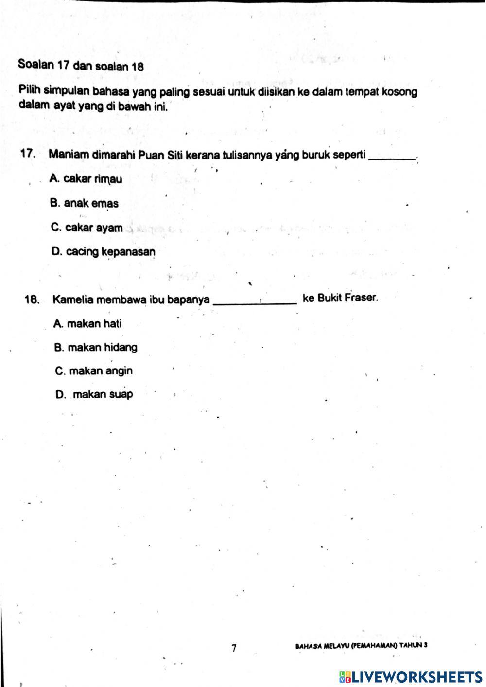 Latihan pengayaan pbd akhir tahun