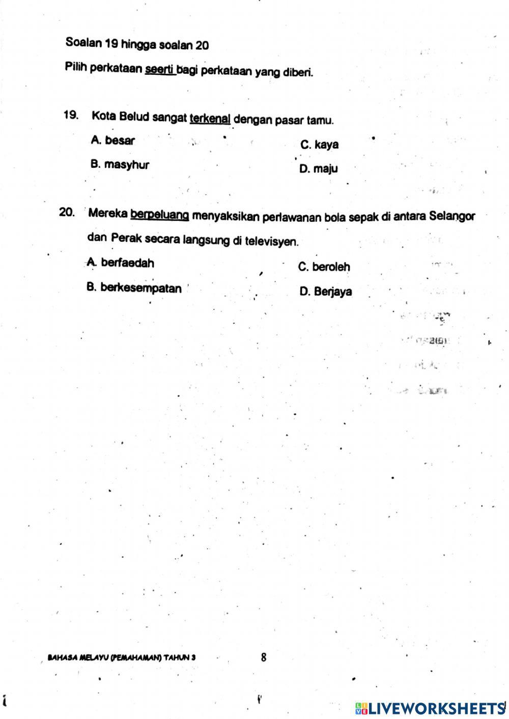 Latihan pengayaan pbd akhir tahun