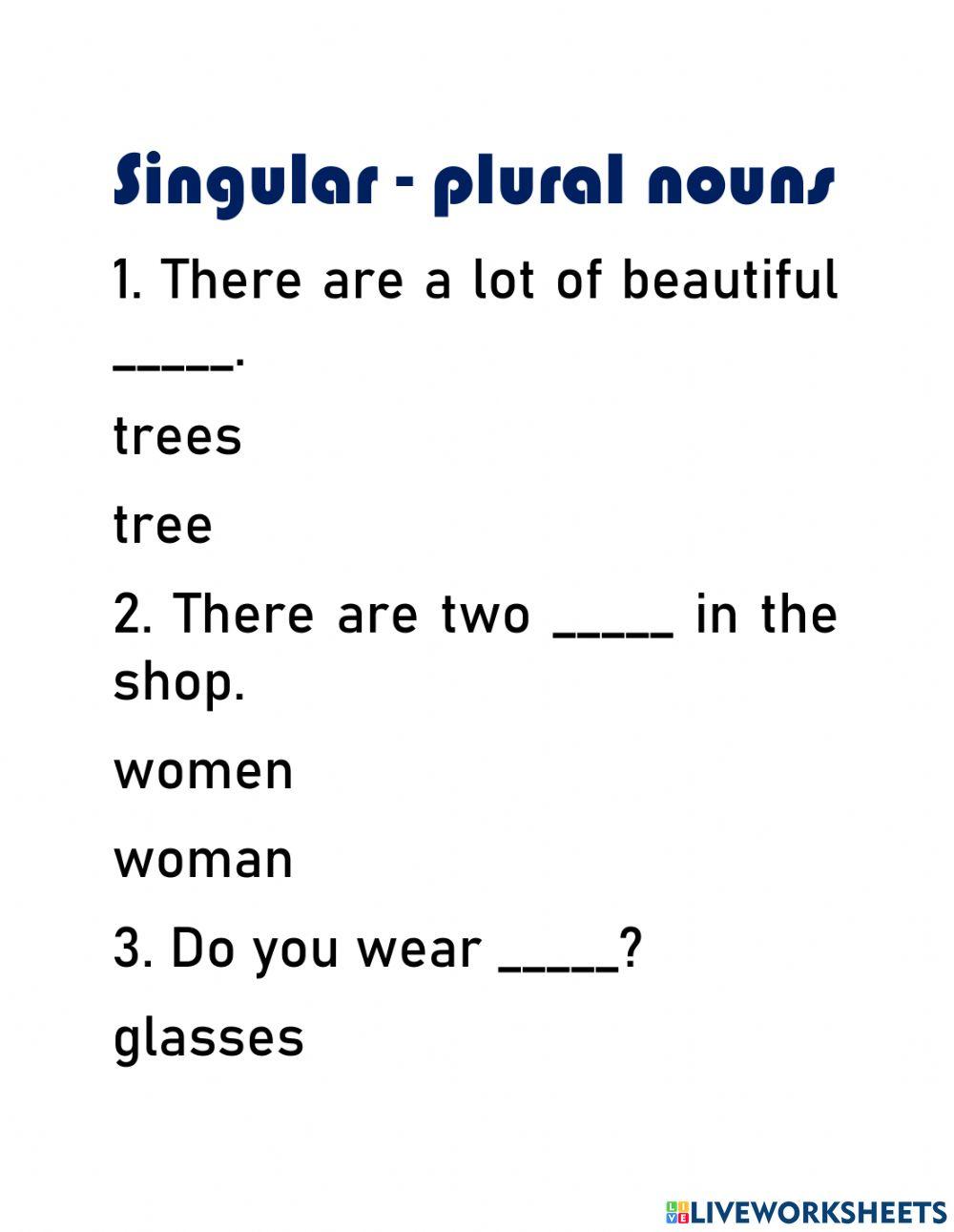 Singular and plural nouns