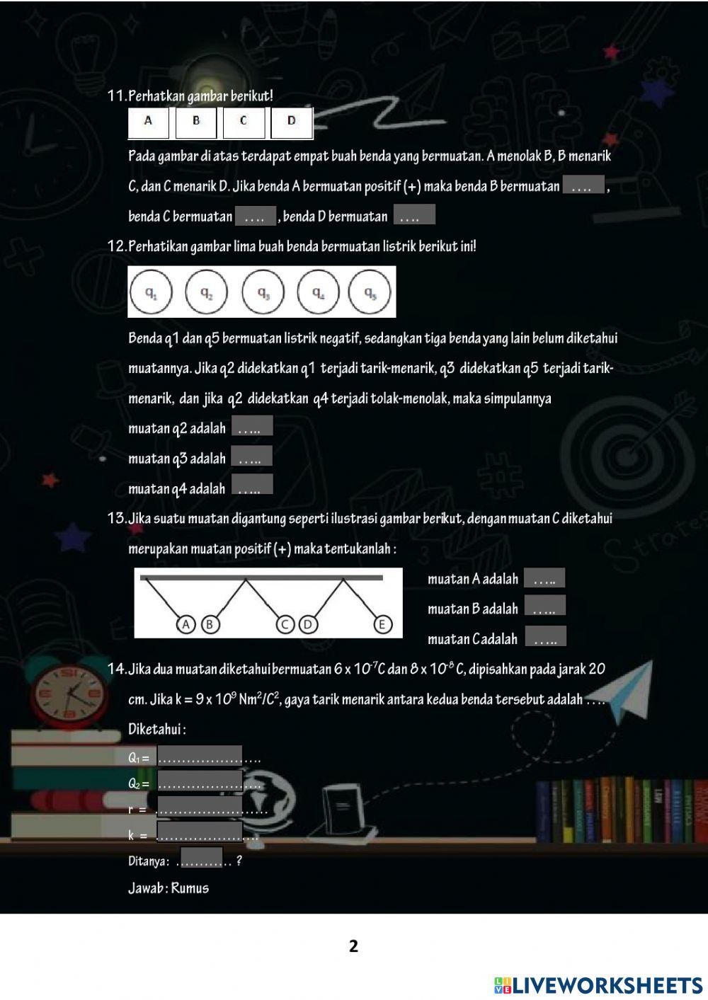 Ulangan Harian Bab Listrik Statis