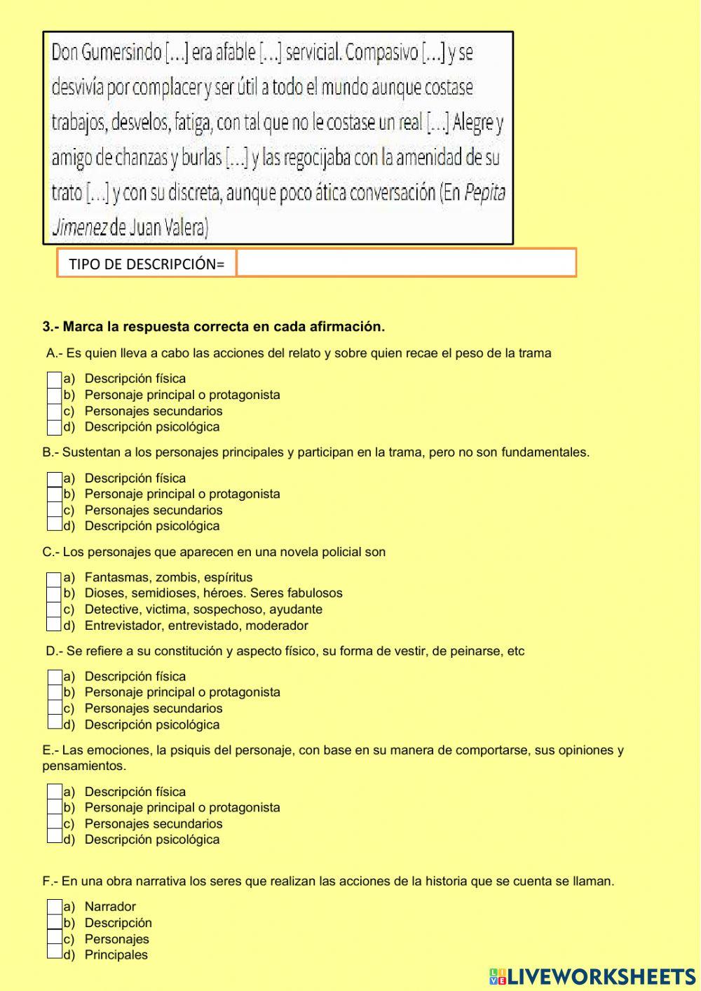 Los personajes en un relato policial
