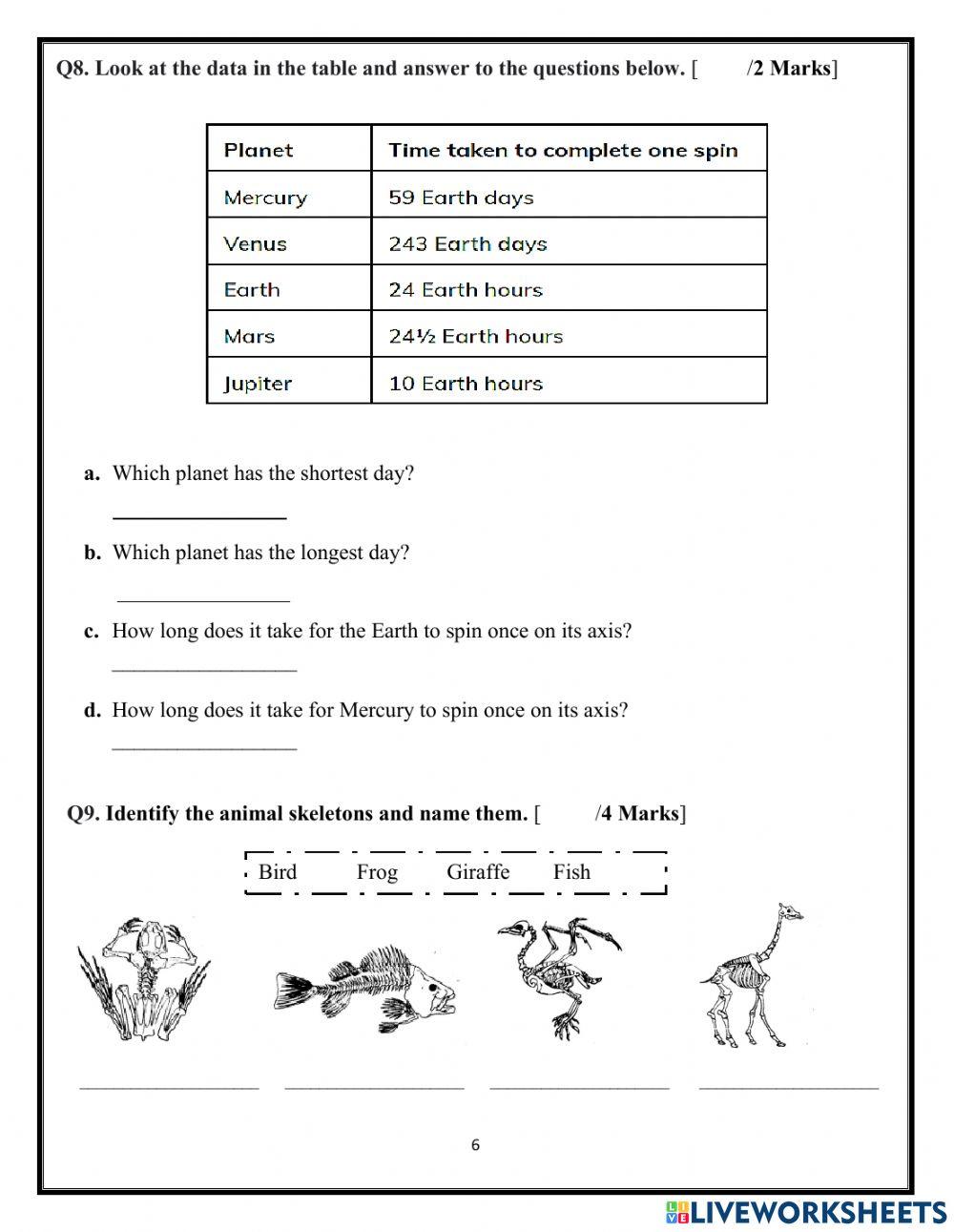 Grade School Science Exam Questions | PDF | Force | Light, image size:1000x1291