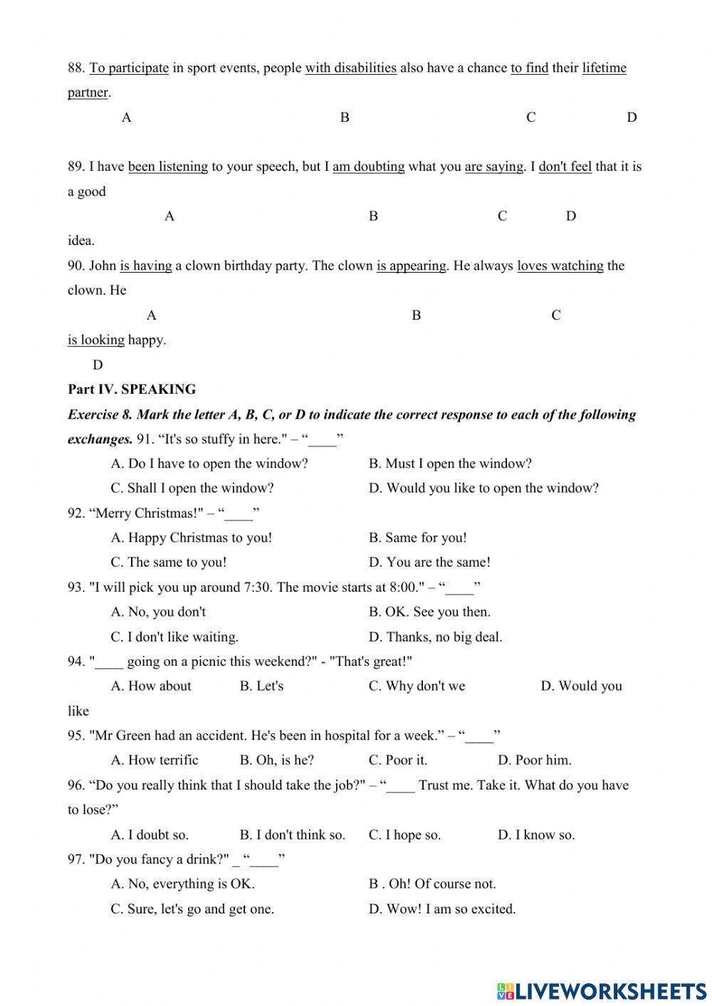 Unit 5 - BEING PART OF ASIAN (EXERCISE)