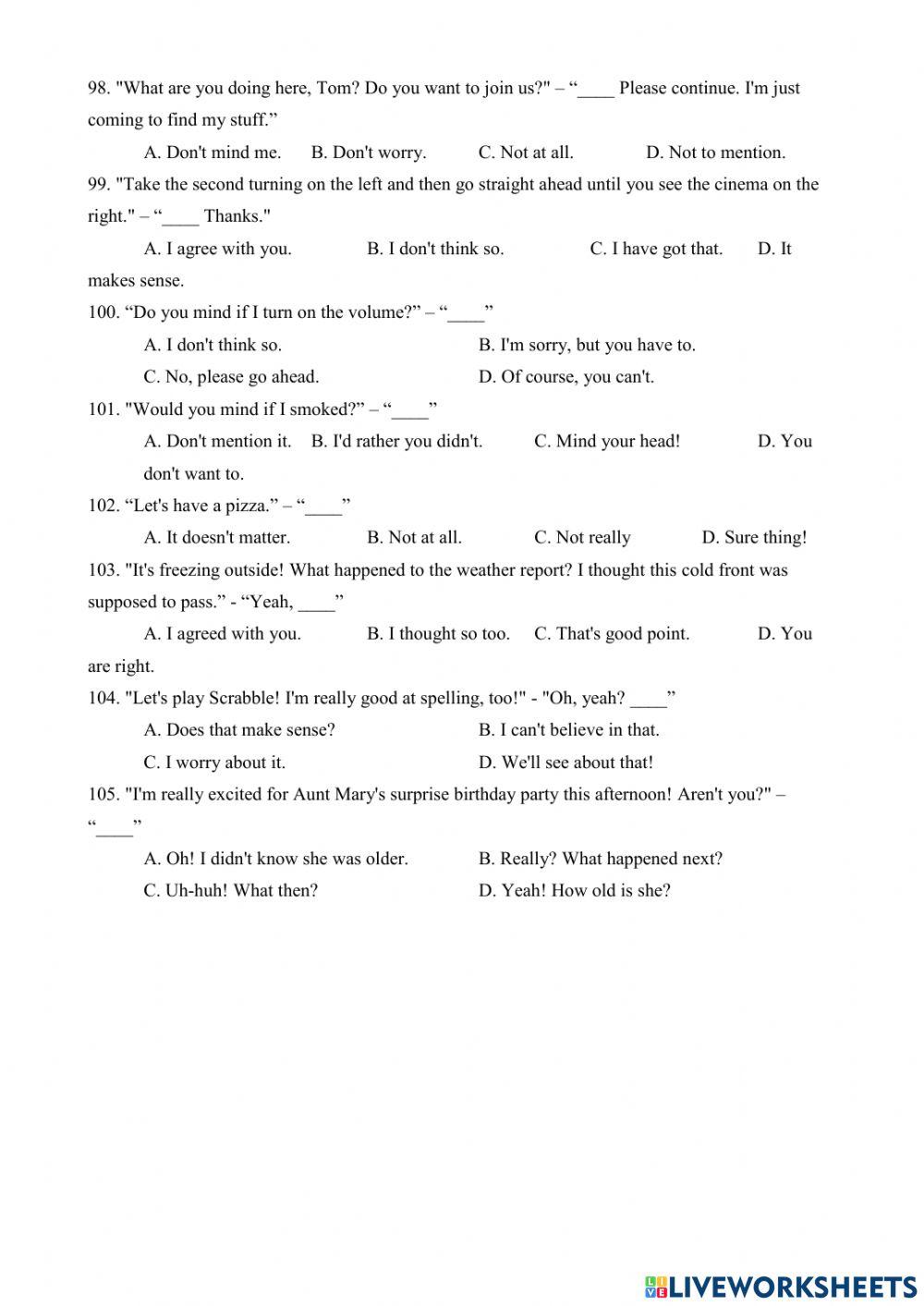 Unit 5 - BEING PART OF ASIAN (EXERCISE)