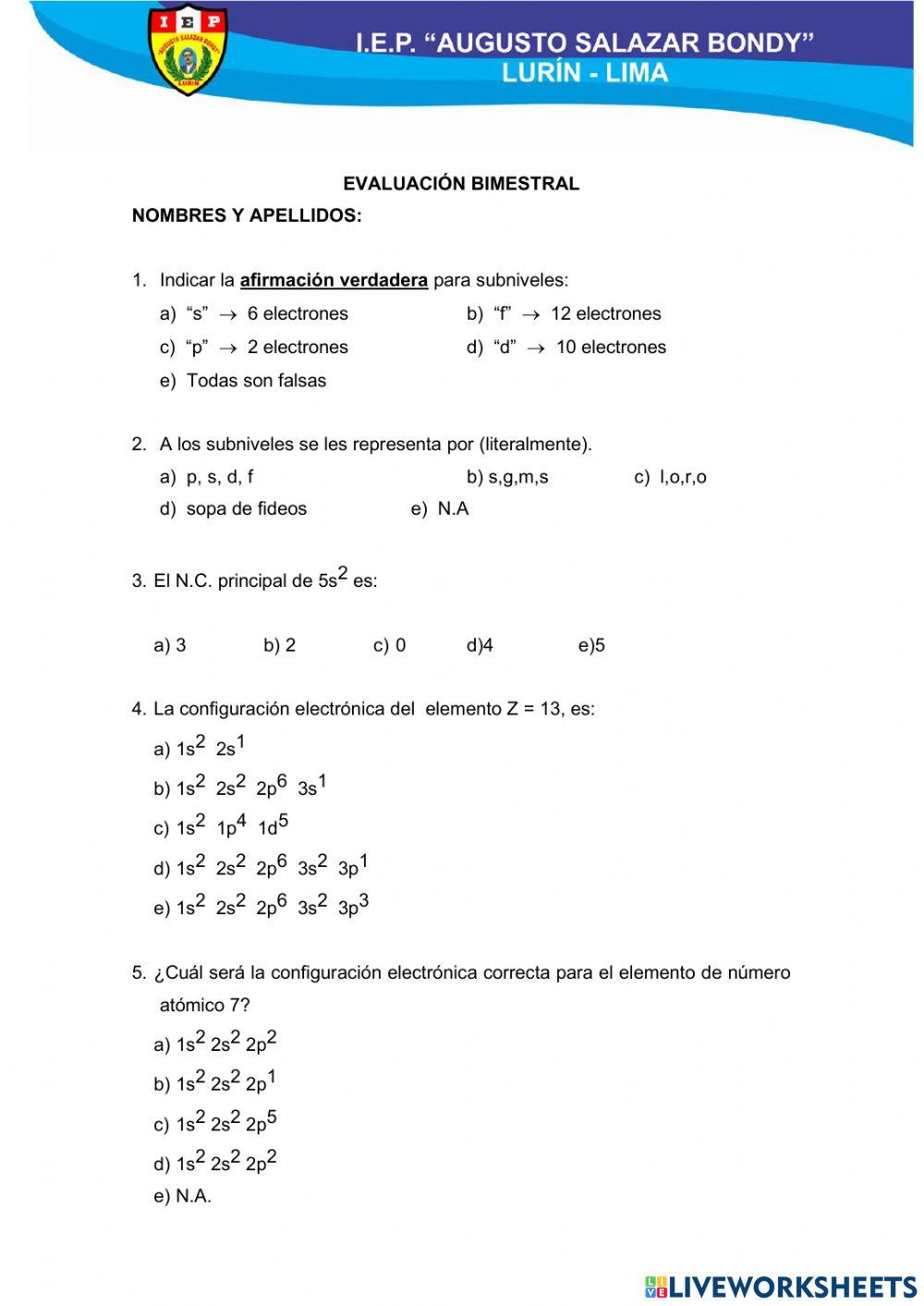 Evaluacion de ciencia