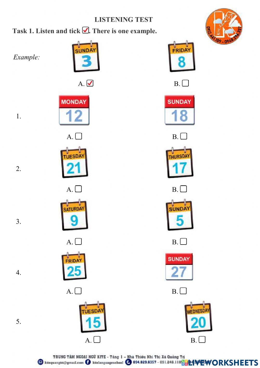Grade 4 listening test- first term