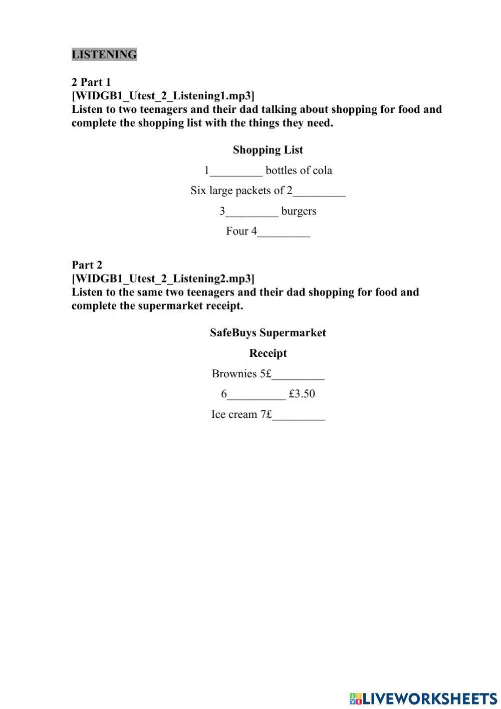 WiderWorld1 Unit 2 test
