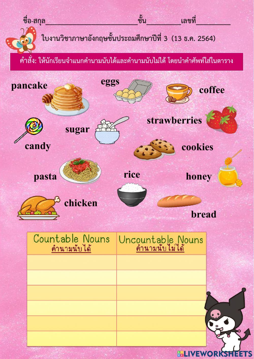 Countable and Uncountable Nouns