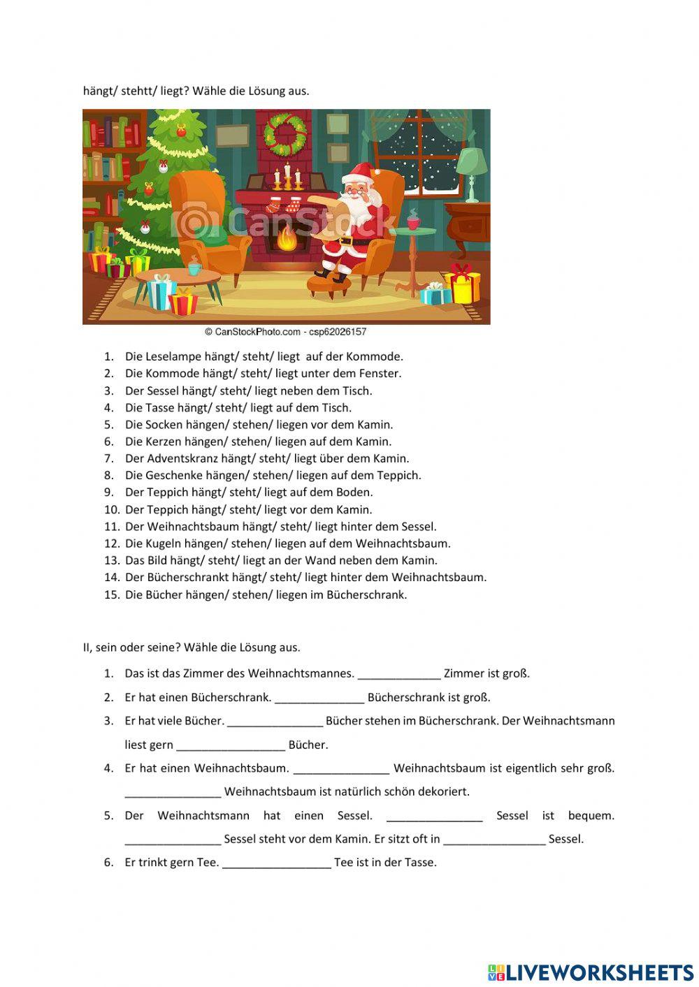 Weihnachtsmann im Zimmer