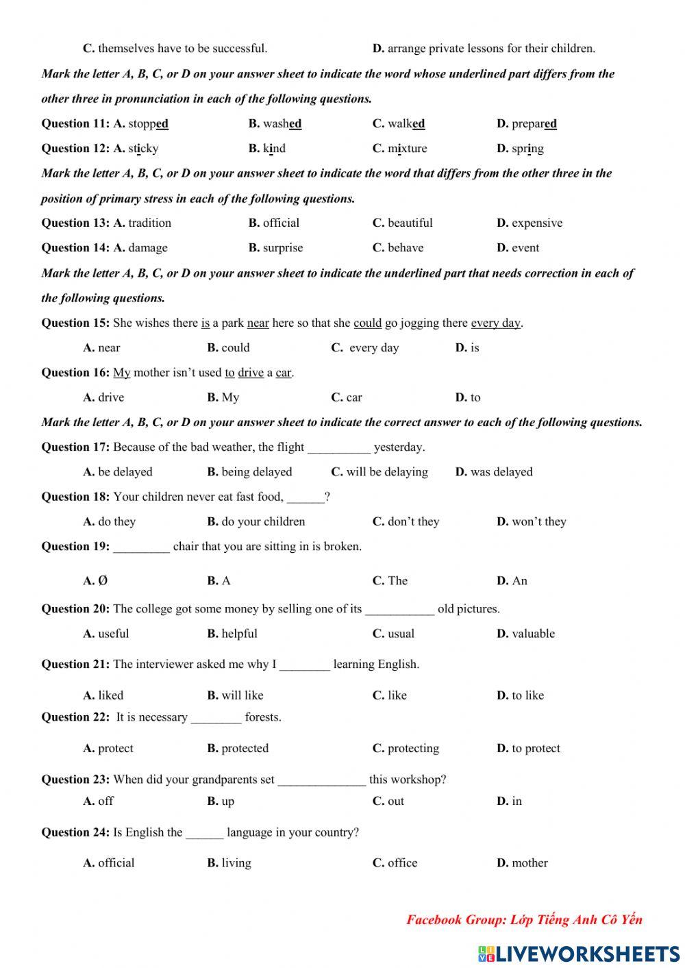 Y9 Final term 1 test - Official