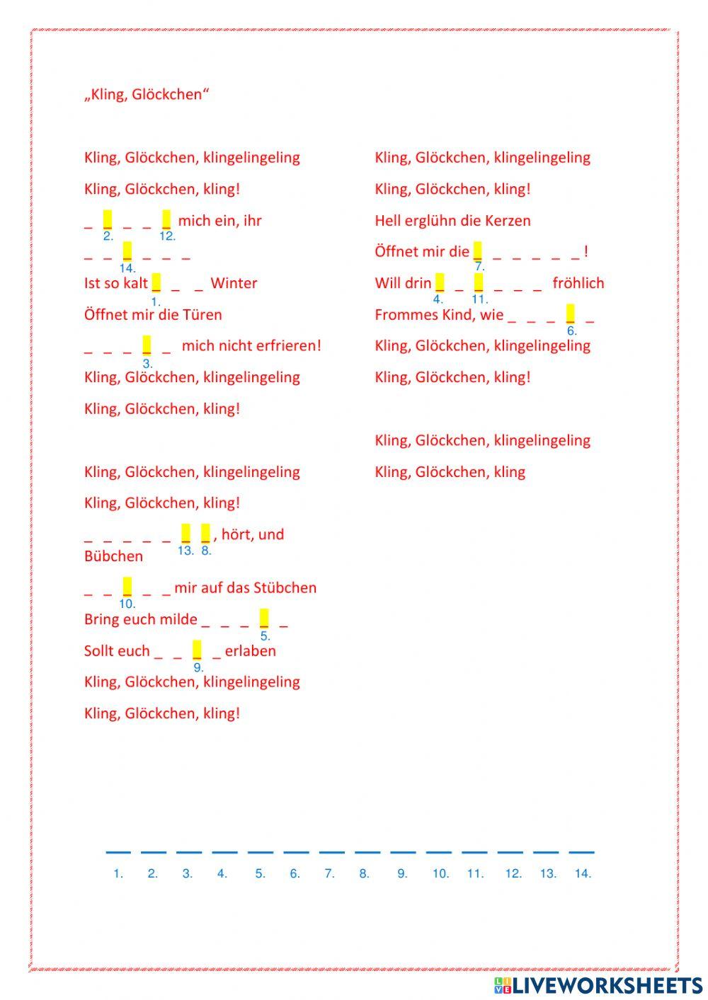 Kling Glöckchen, Klingelingeling