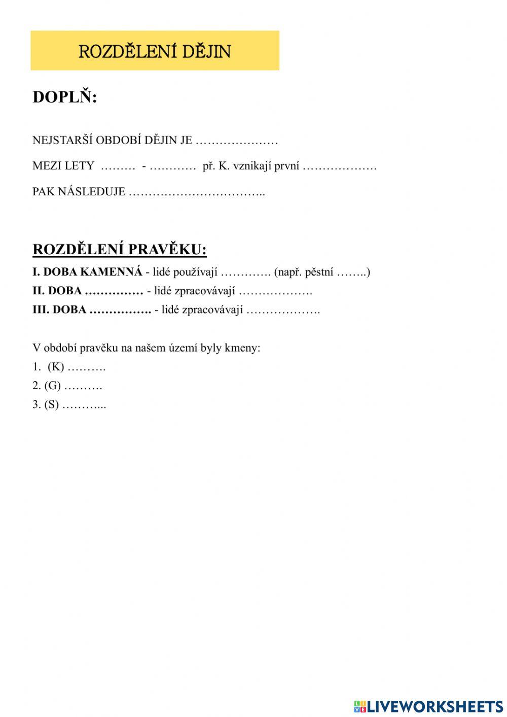 Dějepis - pravěk opakování 02