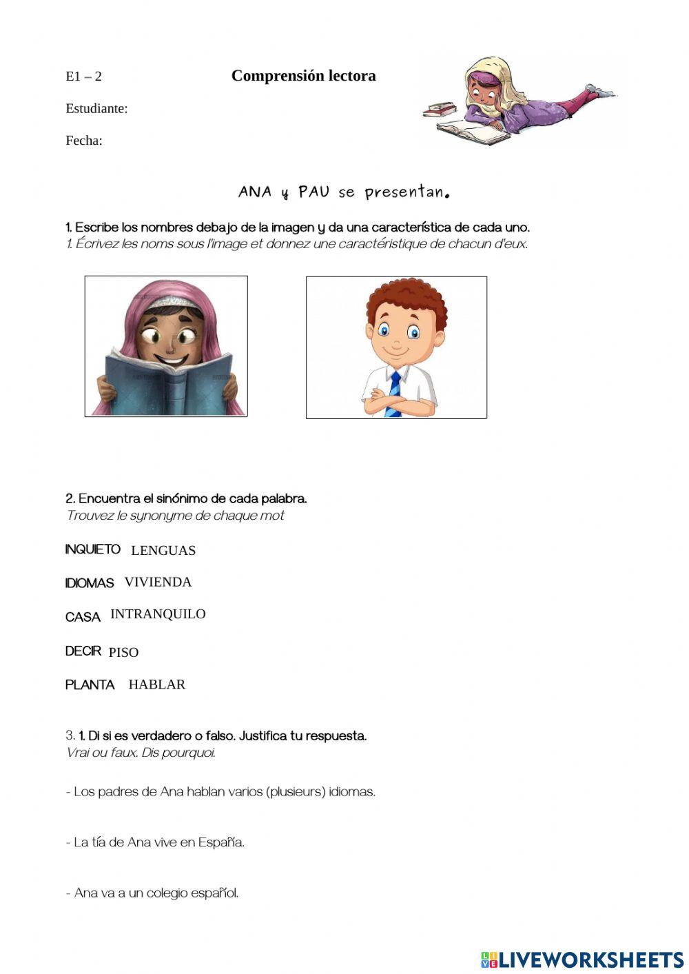 Comprensión lectora 1