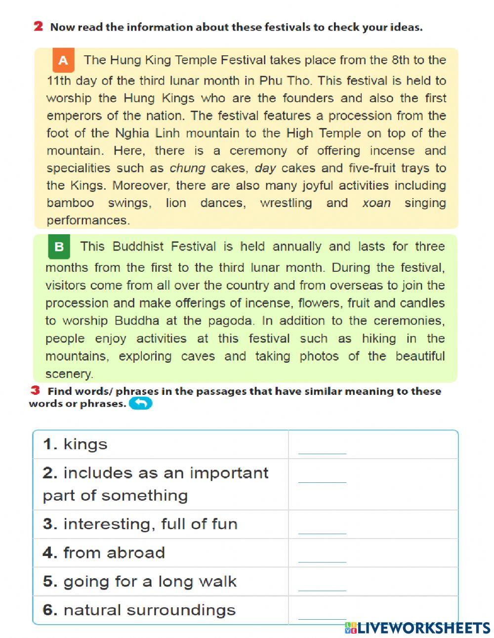 Unit 5 skills 1 online exercise for live worksheets