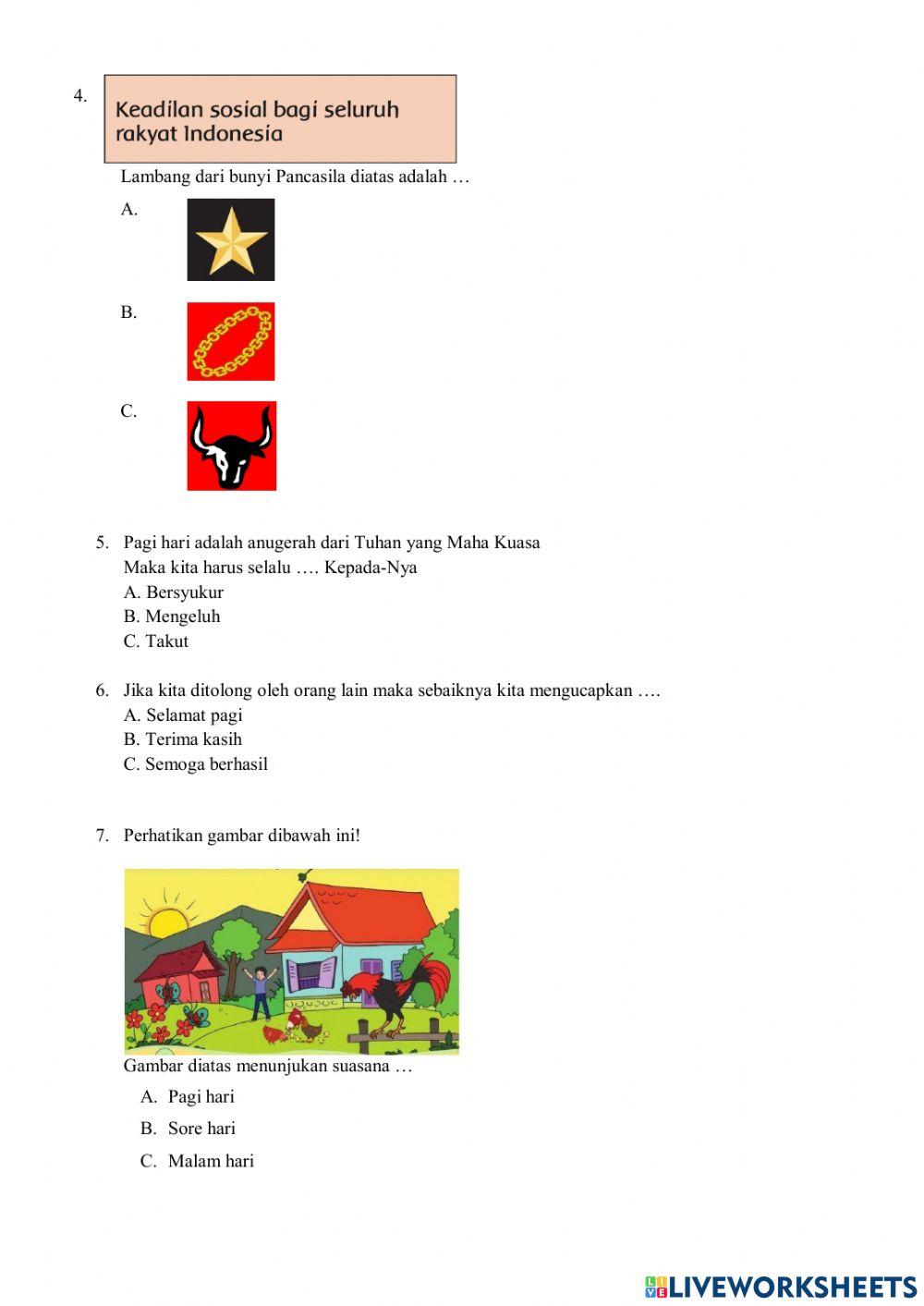 Soal PAS TEMA 3 KELAS 1