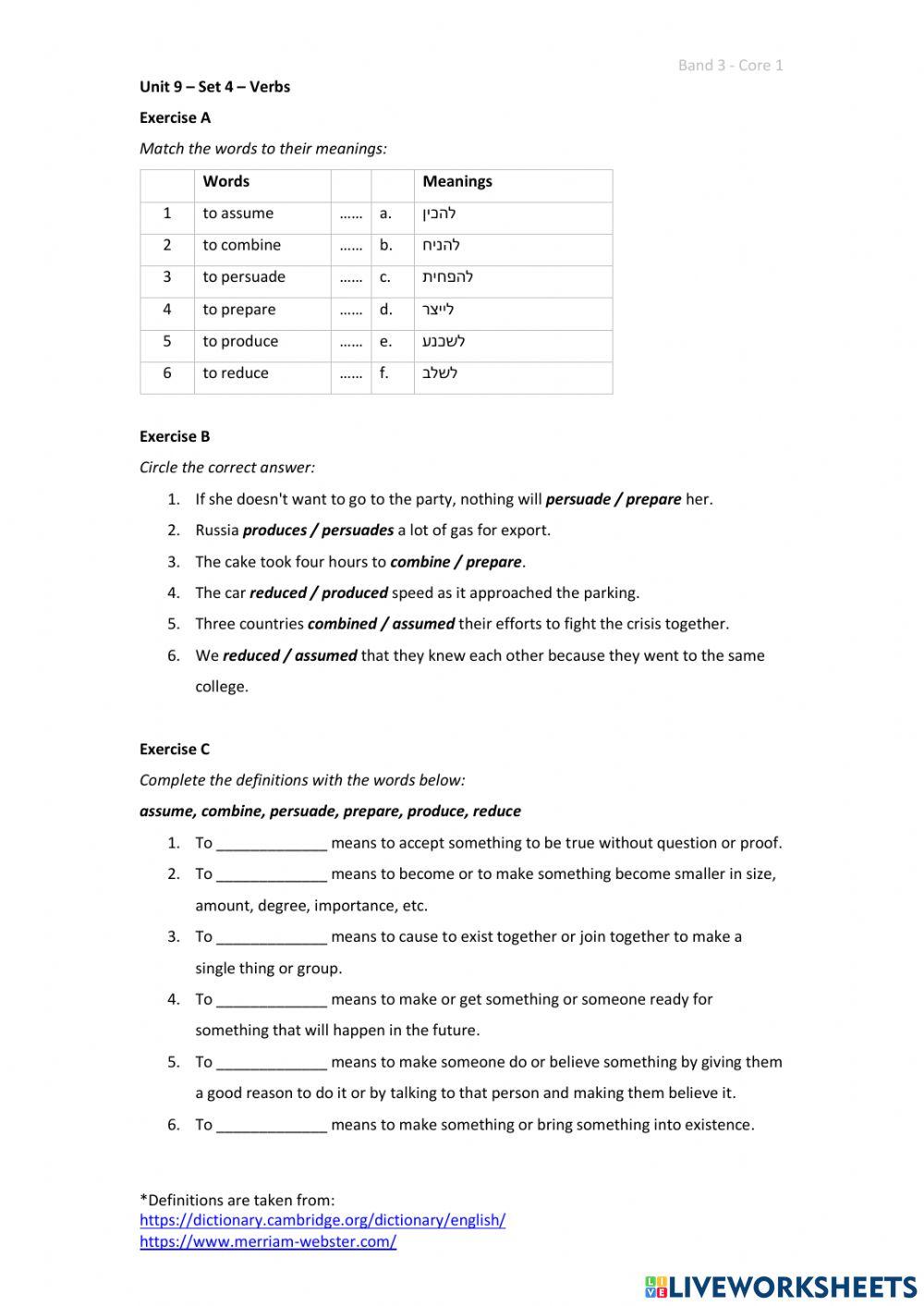 Band 3 (Core 1) - Unit 9 - Set 4