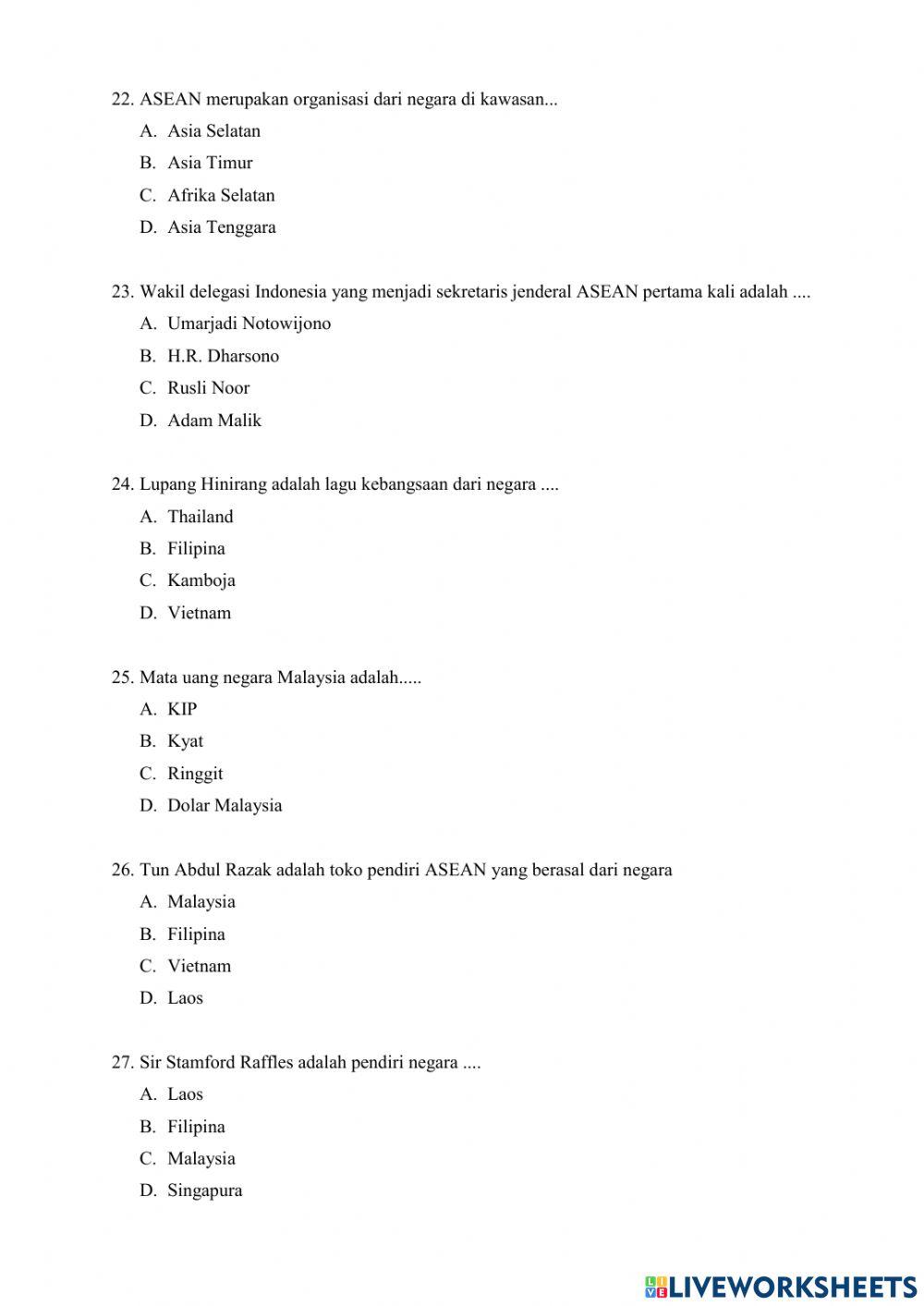 Soal PAS TEMA 1 KELAS 6