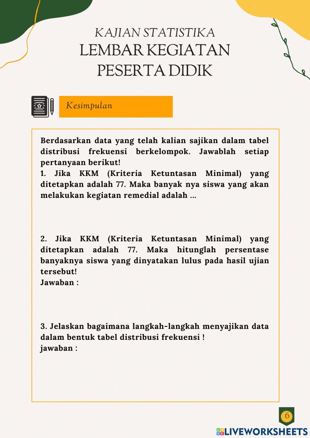 LKPD Tabel Distribusi Frekuensi