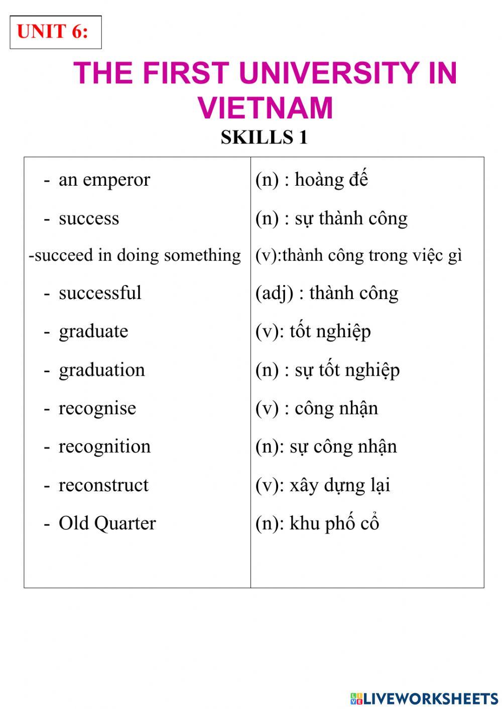 Eglish 7- unit 6- skills 1