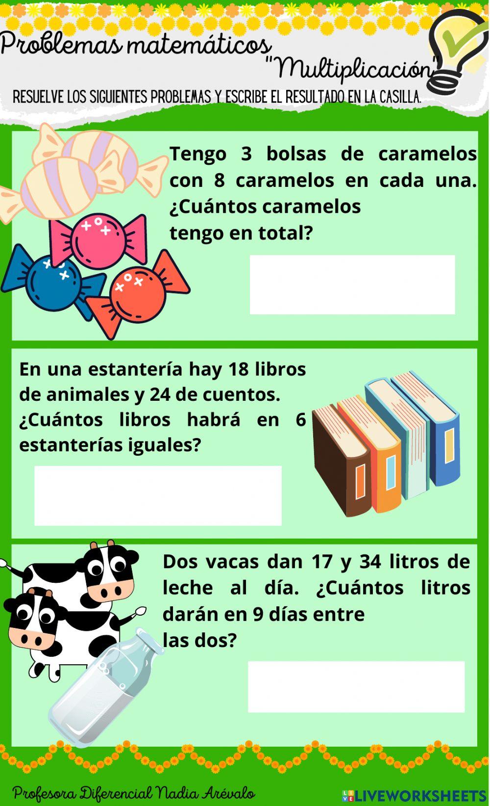 Problemas matemáticos multiplicación