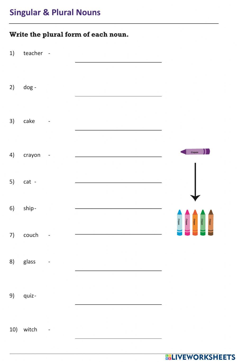 Singular and Plural Nouns -s and -es