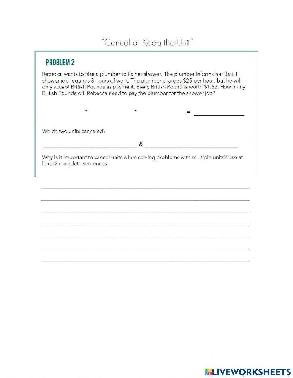 Cancel or Keep the Unit