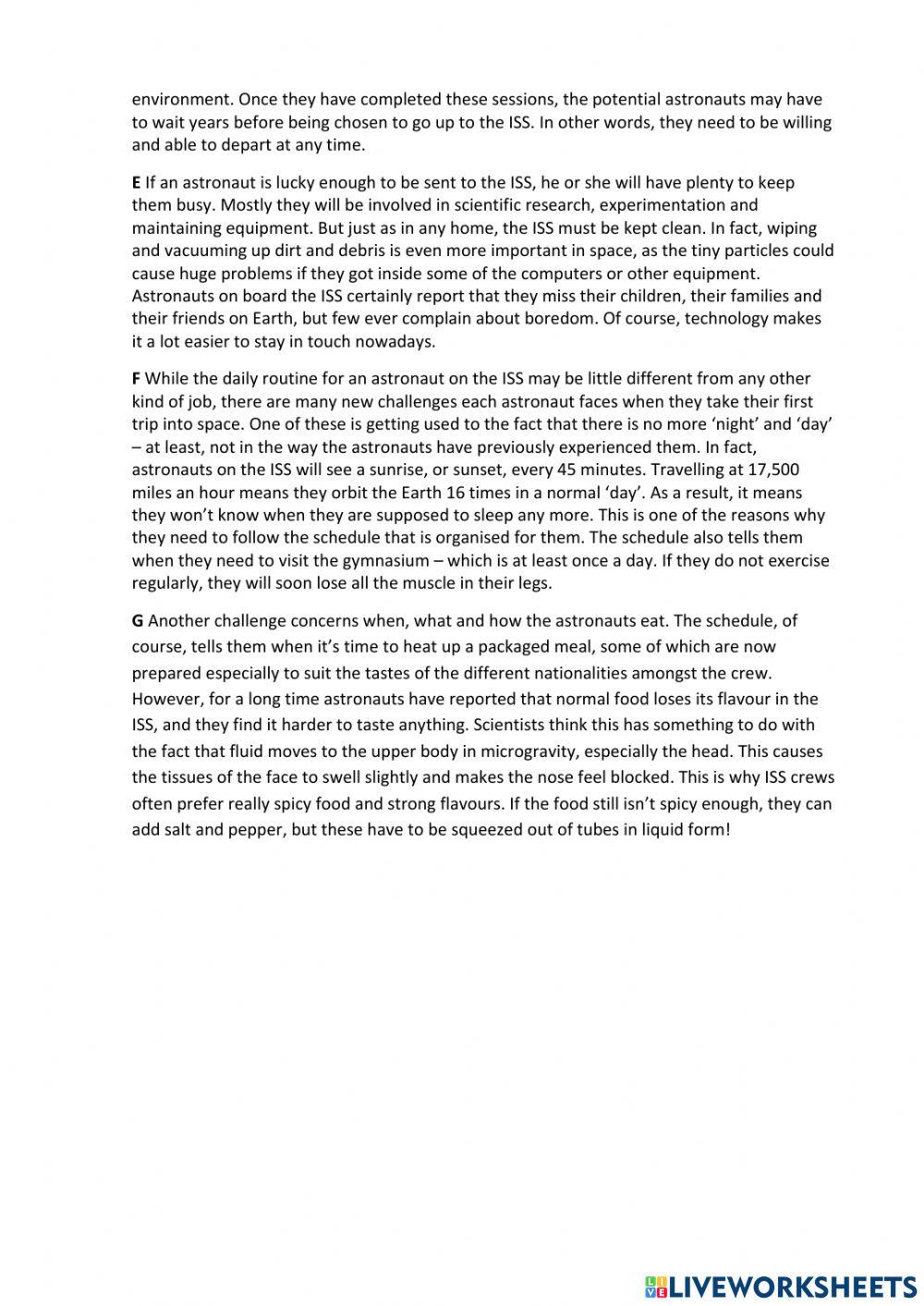 Mindset 2 - Unit 3 - Reading - Homework