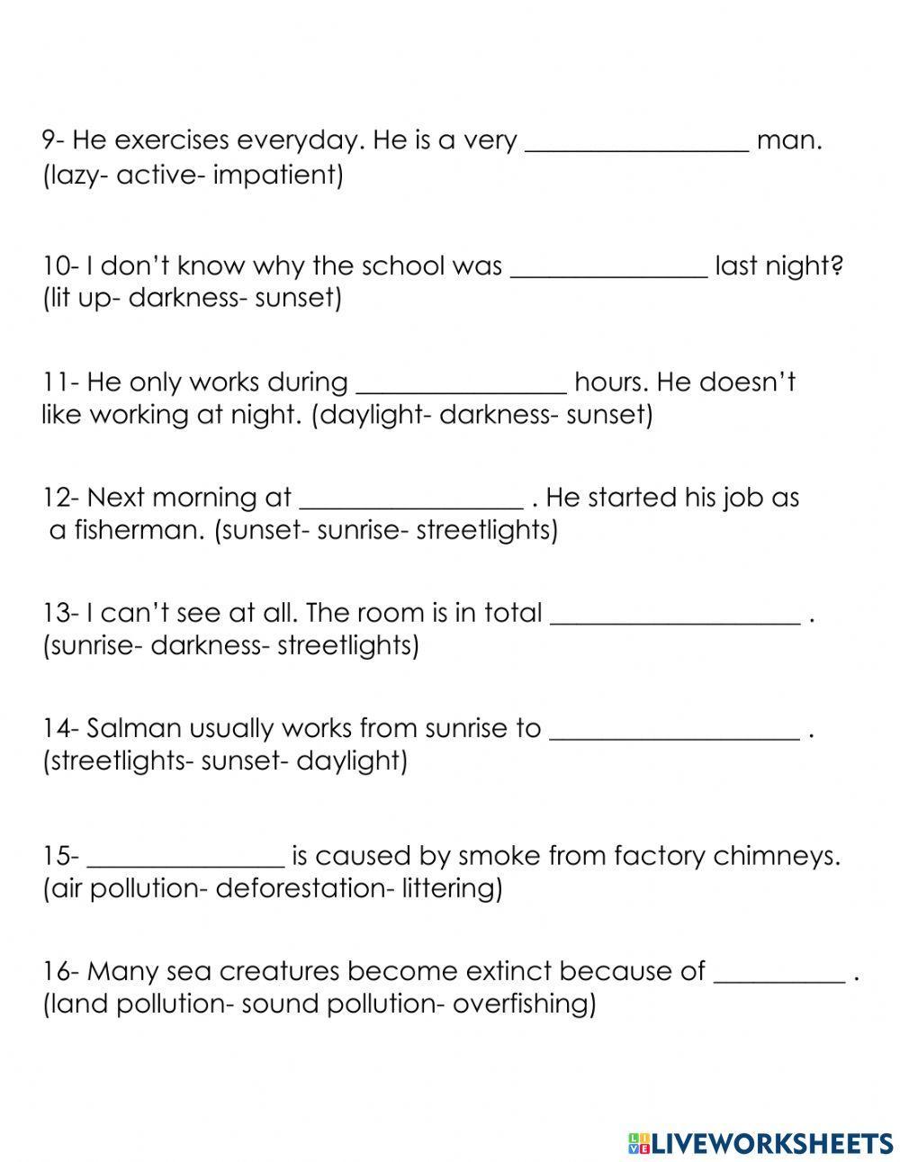 Impact 1- Unit 2 and 3 Vocab