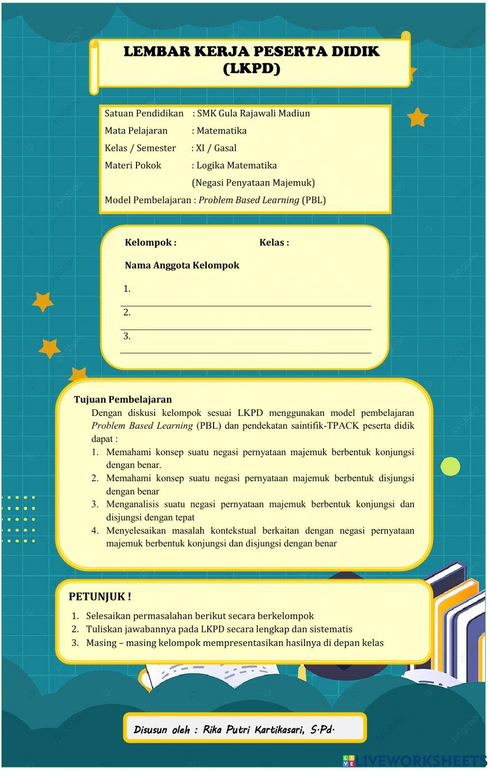 LKPD Negasi Pernyataan Majemuk