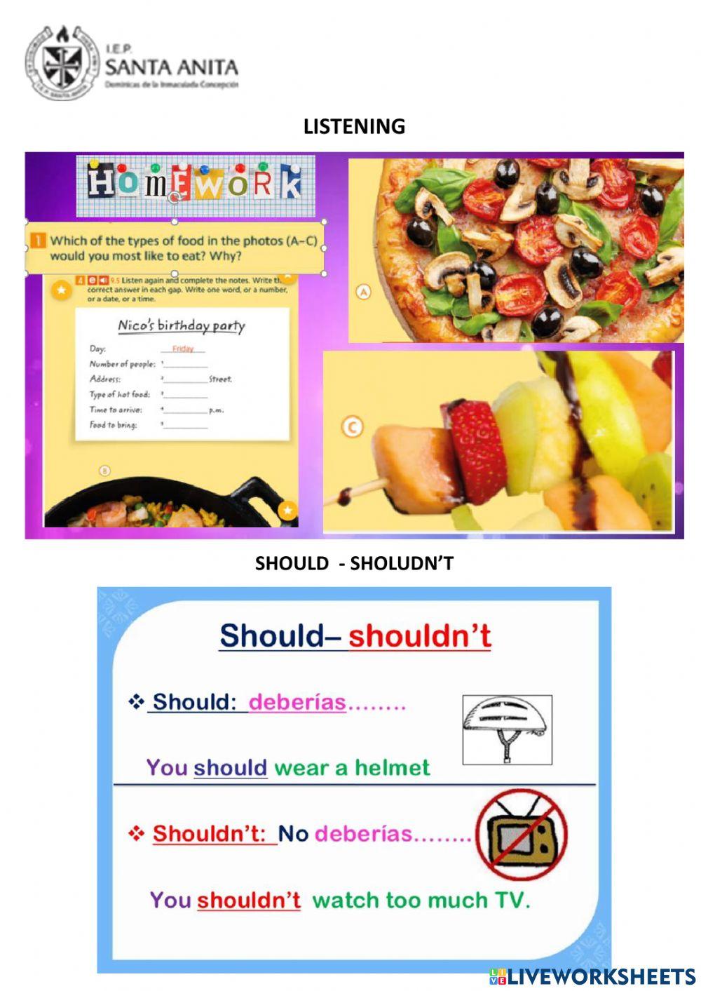 Listening  - Should - Shouldn't