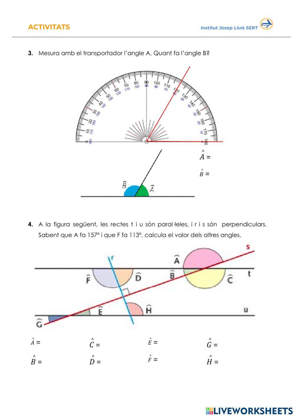 Angles complementaris i suplementaris I